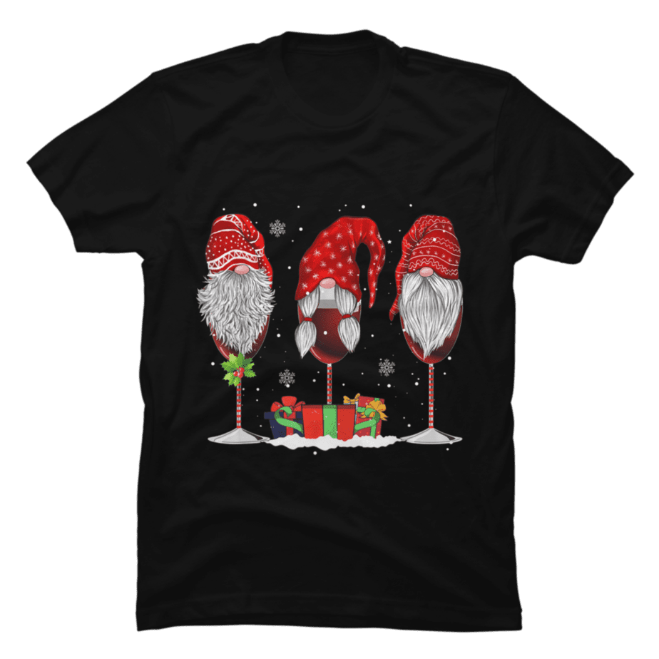 Glasses Of Wines Christmas Gnomes - Buy t-shirt designs