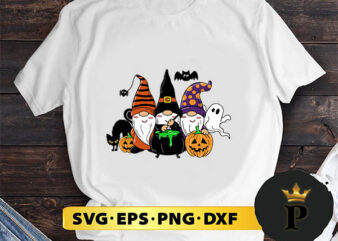 Three Gnomies Halloween svg, halloween silhouette svg, halloween svg, witch svg, halloween ghost svg, halloween clipart, pumpkin svg files, halloween svg png graphics