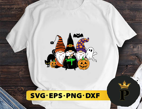 Three Gnomies Halloween svg, halloween silhouette svg, halloween svg, witch svg, halloween ghost svg, halloween clipart, pumpkin svg files, halloween svg png graphics