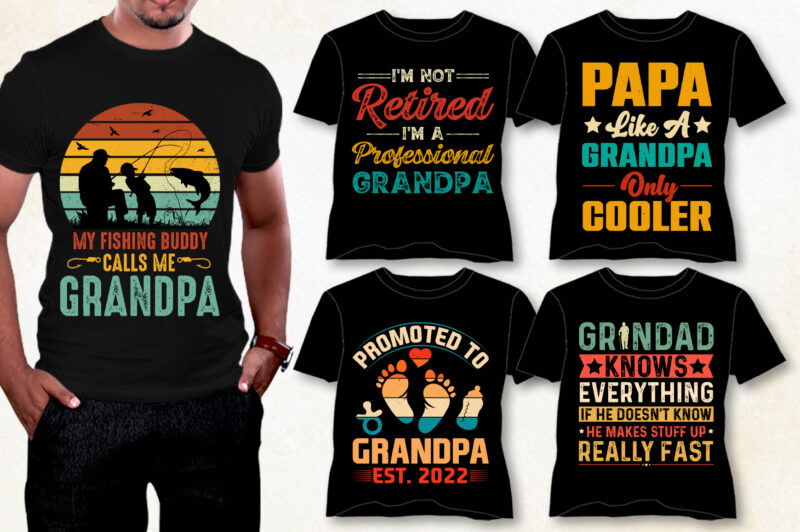 Grandpa T-Shirt Design Bundle