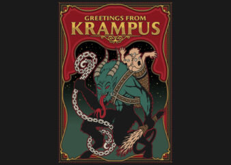 Greetings from Krampus t shirt design template