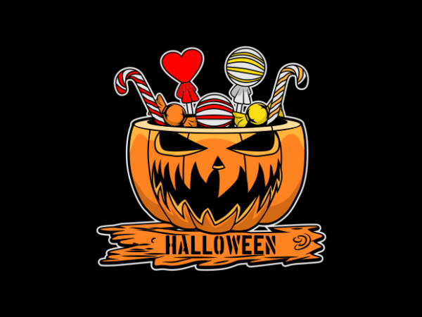 Halloween candy and pumpkin graphic t shirt