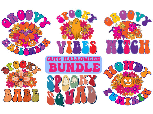 Cute halloween t shirt design bundle