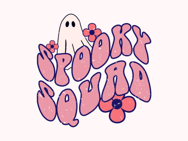 Spooky squad happy halloween t-shirt design template easy to print all-purpose for man, women, and children