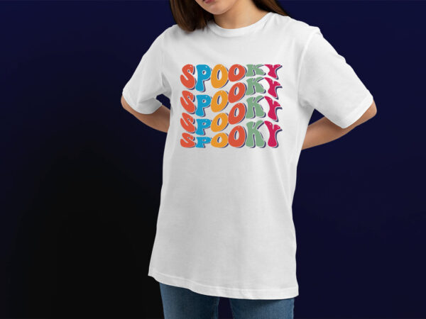 Spooky happy halloween t-shirt design template easy to print all-purpose for man, women, and children