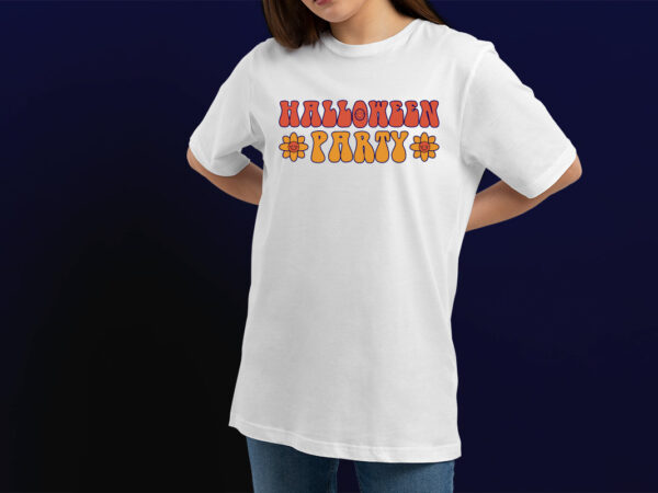 Happy halloween t-shirt design template easy to print all-purpose for man, women, and children