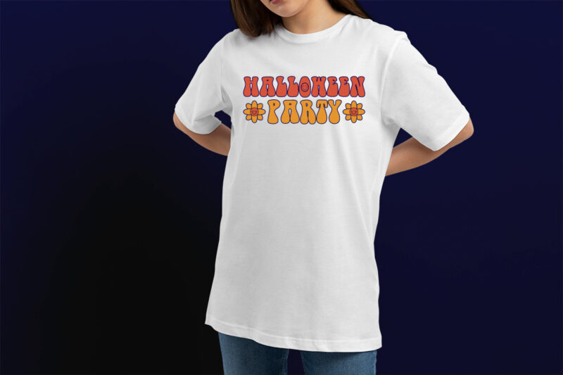 Happy Halloween t-shirt design template easy to print all-purpose for man, women, and children