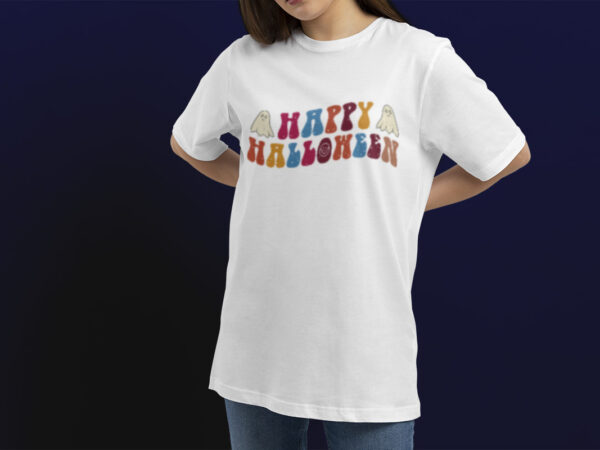 Happy halloween t-shirt design template easy to print all-purpose for man, women, and children