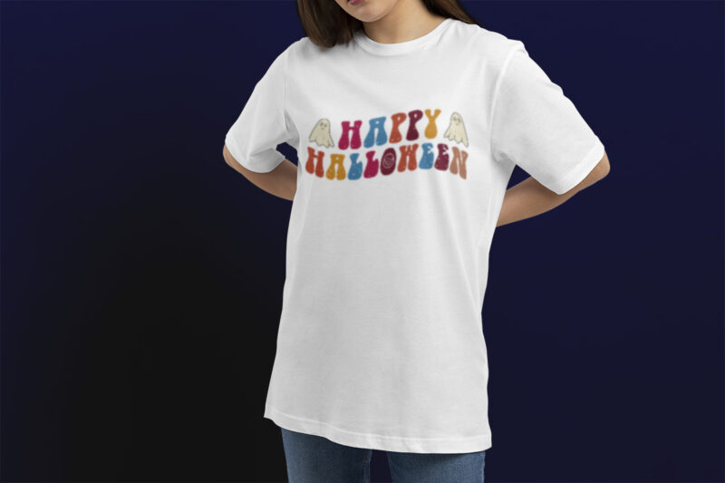 Happy Halloween t-shirt design template easy to print all-purpose for man, women, and children