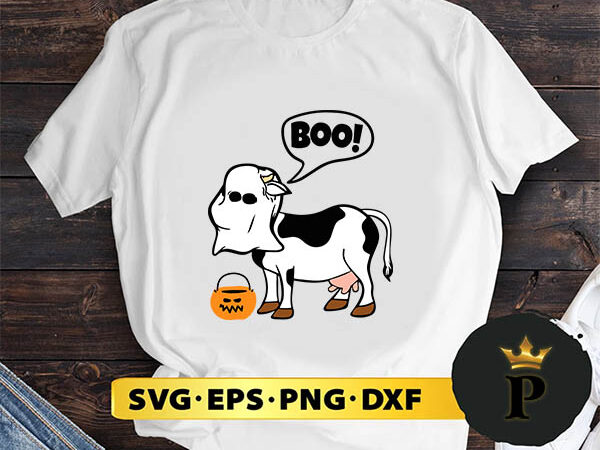 Halloween cow ghost costume cute boo svg, halloween silhouette svg, halloween svg, witch svg, halloween ghost svg, halloween clipart, pumpkin svg files, halloween svg png graphics