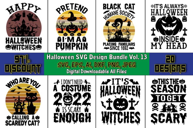 Halloween T-Shirt Design Bundle Vol. 13, Halloween,Halloween t-shirt, Halloween design,Halloween Svg,Halloween t-shirt, Halloween t-shirt design, Halloween Svg Bundle, Halloween Clipart Bundle, Halloween Cut File, Halloween Clipart Vectors, Halloween Clipart Svg,