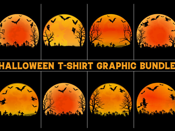 Halloween t-shirt design graphic background vector bundle