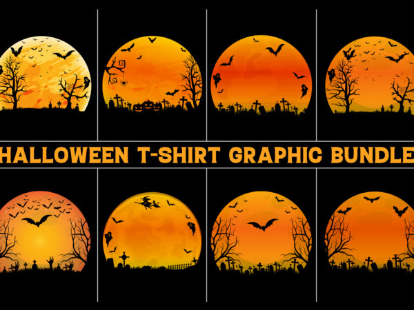 Halloween t-shirt design graphic background vector bundle