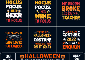 Halloween T-Shirt Design vector illustration, Best Halloween T-shirt, Halloween T-Shirt Bundle