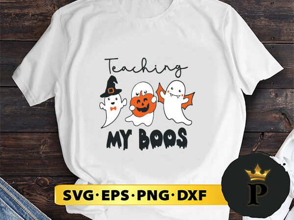 Halloween teaching my boo svg, halloween silhouette svg, halloween svg, witch svg, halloween ghost svg, halloween clipart, pumpkin svg files, halloween svg png graphics