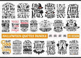 Halloween quotes design bundle
