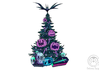 Horror Halloween Tree Sublimation Design