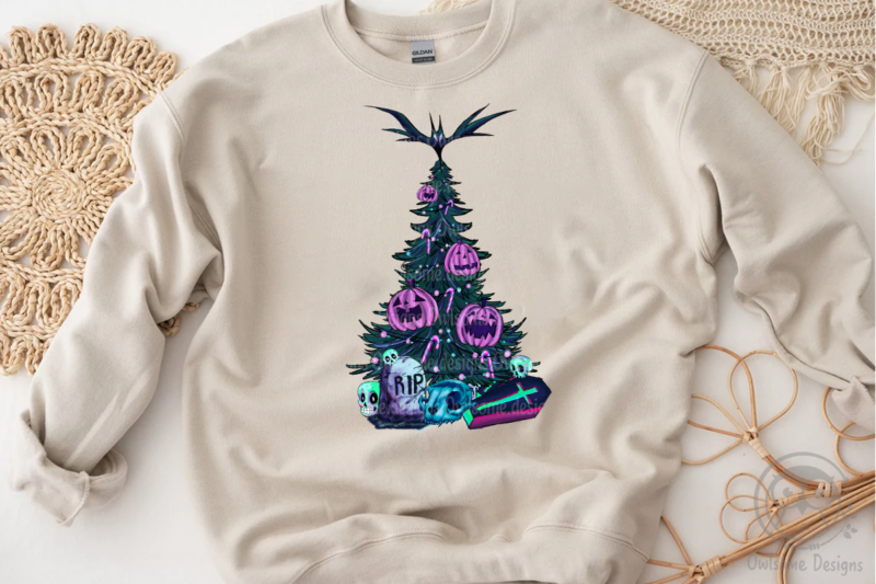 Horror Halloween Tree Sublimation Design