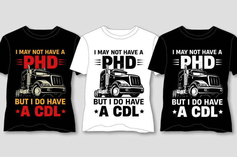 Trucker T-Shirt Design Bundle