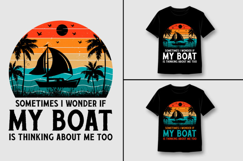 Boat T-Shirt Design Bundle