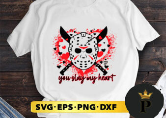 Jason voorhees horror you slay my heart svg, halloween silhouette svg, halloween svg, witch svg, halloween ghost svg, halloween clipart, pumpkin svg files, halloween svg png graphics