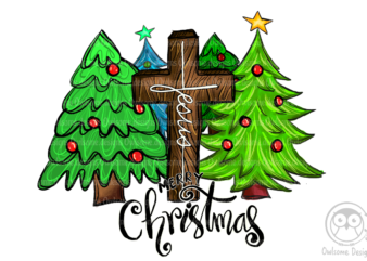 Jesus Merry Christmas Sublimation Design