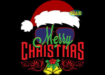 Christmas with Hats and Sunglasses SVG, Christmas Sunglasses Svg, Funny Christmas, Merry Christmas Svg, Christmas Svg, Christmas Tree Svg, Christmas, Santa Svg, Santa Claus, Noel, Noel Scene, Xmas Svg, Christmas t shirt vector file
