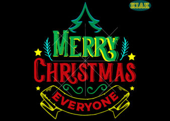 Merry Christmas Everyone Svg, Christmas Tree Svg, Christmas Svg, Santa Svg, Santa Claus, Noel, Xmas Svg, Snowman, Winter Svg, Christmas Bells, Merry Holiday, Christmas Holiday