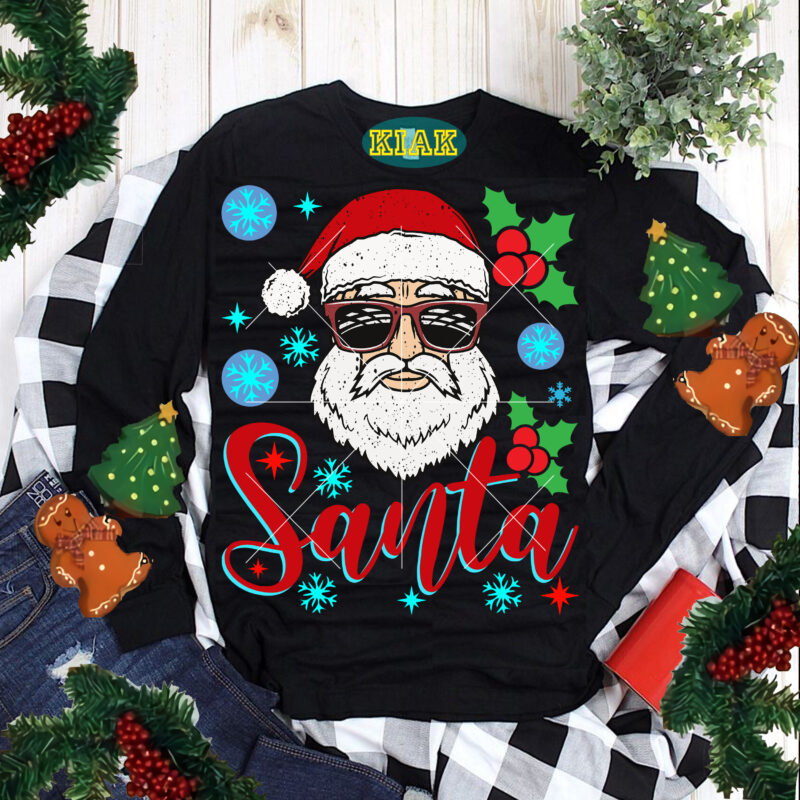 Santa Claus wearing sunglasses, Santa Claus Svg, Santa Claus Png, Funny Santa Svg, Santa Svg, Christmas Svg, Noel, Noel Scene, Christmas Holiday, Merry Holiday, Xmas, Christmas Decoration, Believe Svg