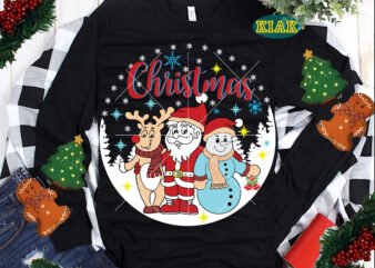 Santa Claus with Snowman and Reindeer in Christmas, Santa Claus Svg, Santa Svg, Snowman Svg, Reindeer in Christmas Svg, Merry Christmas Svg, Christmas Svg, Christmas Tree Svg, Noel, Noel Scene, Christmas Holiday, Merry Holiday, Xmas, Believe Svg t shirt template vector