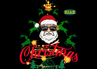 Santa Claus Wearing Sunglasses, Santa Claus Wearing Sunglasses Svg, Santa Claus Svg, Christmas Svg, Christmas Tree Svg, Christmas, Santa Svg, Santa Claus, Noel, Noel Scene