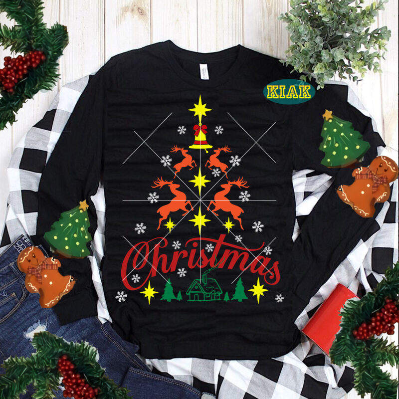 Christmas Tree Svg, Reindeer, Christmas, Noel, Noel Scene, Xmas Svg, Christmas Holiday, Reindeer svg, Reindeer vector, Deer Christmas