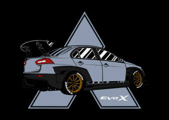 Lancer EVO X t shirt vector graphic