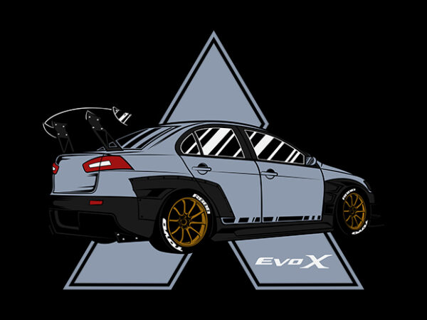 Lancer evo x t shirt vector graphic