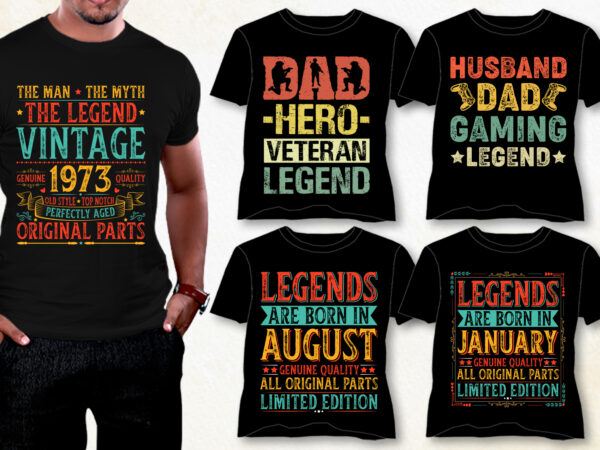 Legend t-shirt design bundle