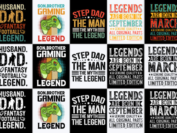 Legend t-shirt design bundle