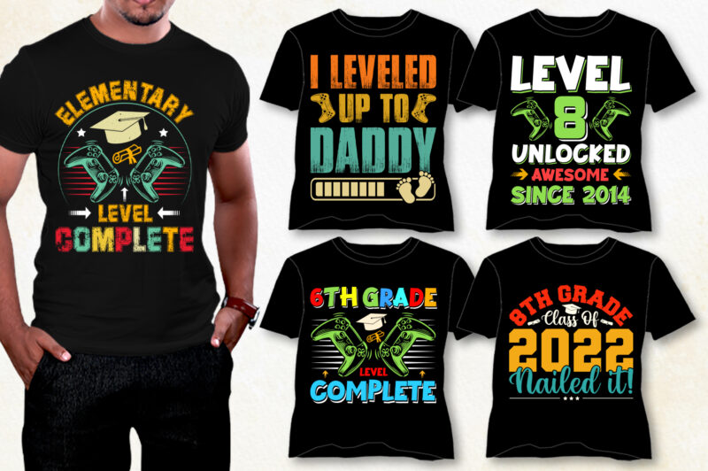 Leveled Up T-Shirt Design Bundle