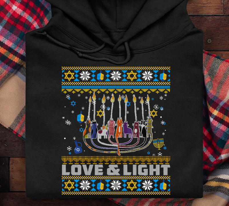 Love And Light Gnomes Menorah Funny Jewish Hanukkah Pajama NL - Buy t-shirt  designs