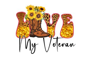 Love My Veteran day Sublimation t-shirt design 3