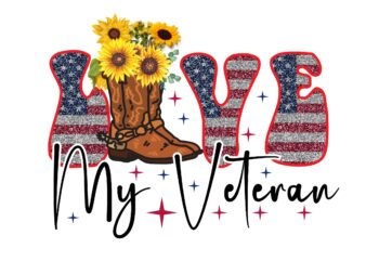 Love My Veteran day Sublimation t-shirt design