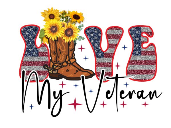 Love my veteran day sublimation t-shirt design