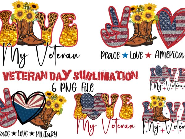 Love veterans sublimation t-shirt bundle