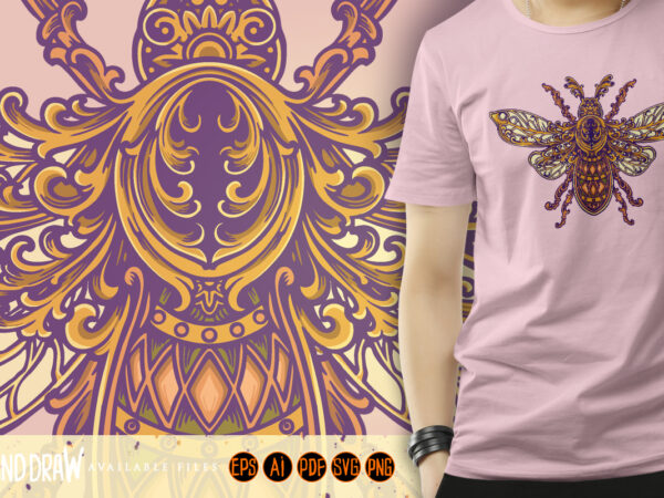 Luxury insect classic ornament svg t shirt vector graphic
