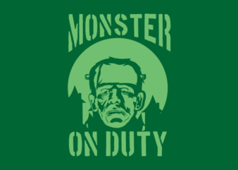 MONSTER ON DUTTY t shirt designs for sale