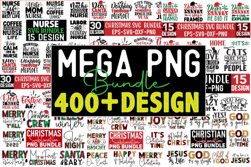 Mega Design bundle 400 PNG File