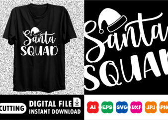 Santa Squad Merry Christmas shirt print template