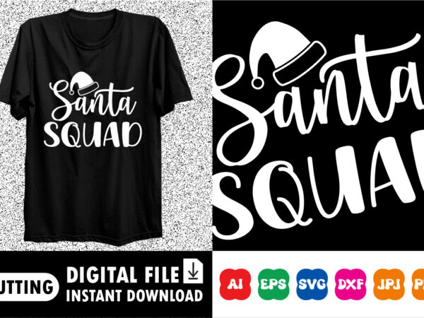 Santa squad merry christmas shirt print template t shirt template vector