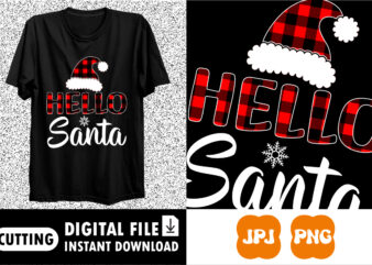 Hello Santa Christmas shirt print template