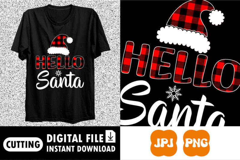 Hello Santa Christmas shirt print template