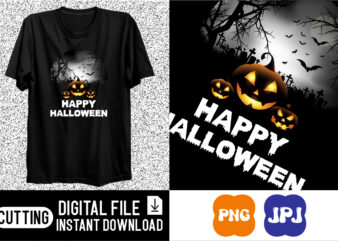 Happy Halloween pumpkin shirt print template